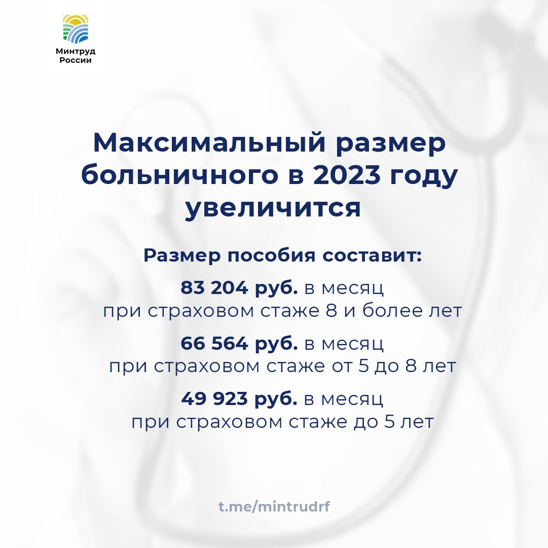 Размер больничного в 2023 году увеличится!