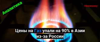 Цены на Газ упали на 90% в Азии из-за России